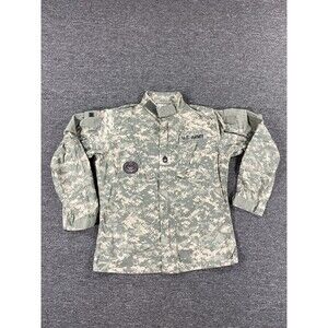 Army Jacket Mens Medium Long Brown Gray Camo Camoflauge Hot Weather Parka Coat